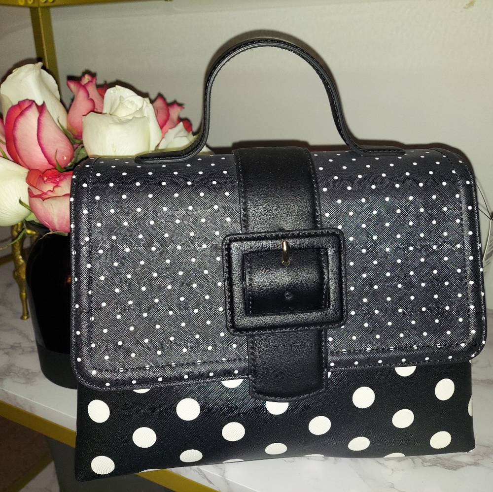 TALBOTS DOT TOP HANDLE SAFFIANO BAG